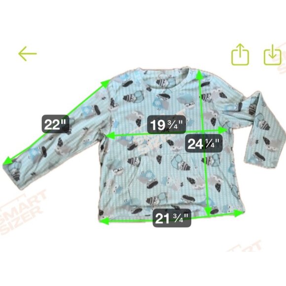 La Vie En Rose Pajama Set XL Womens Winter Fleece Blue Grn Owl Print Lounge Pock - Picture 7 of 8